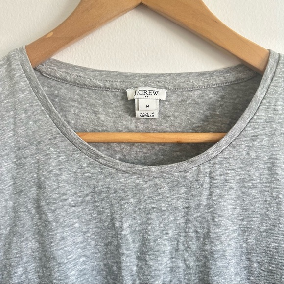 J. Crew Heather Gray Tie-Front Muscle Tee - Picture 3 of 4